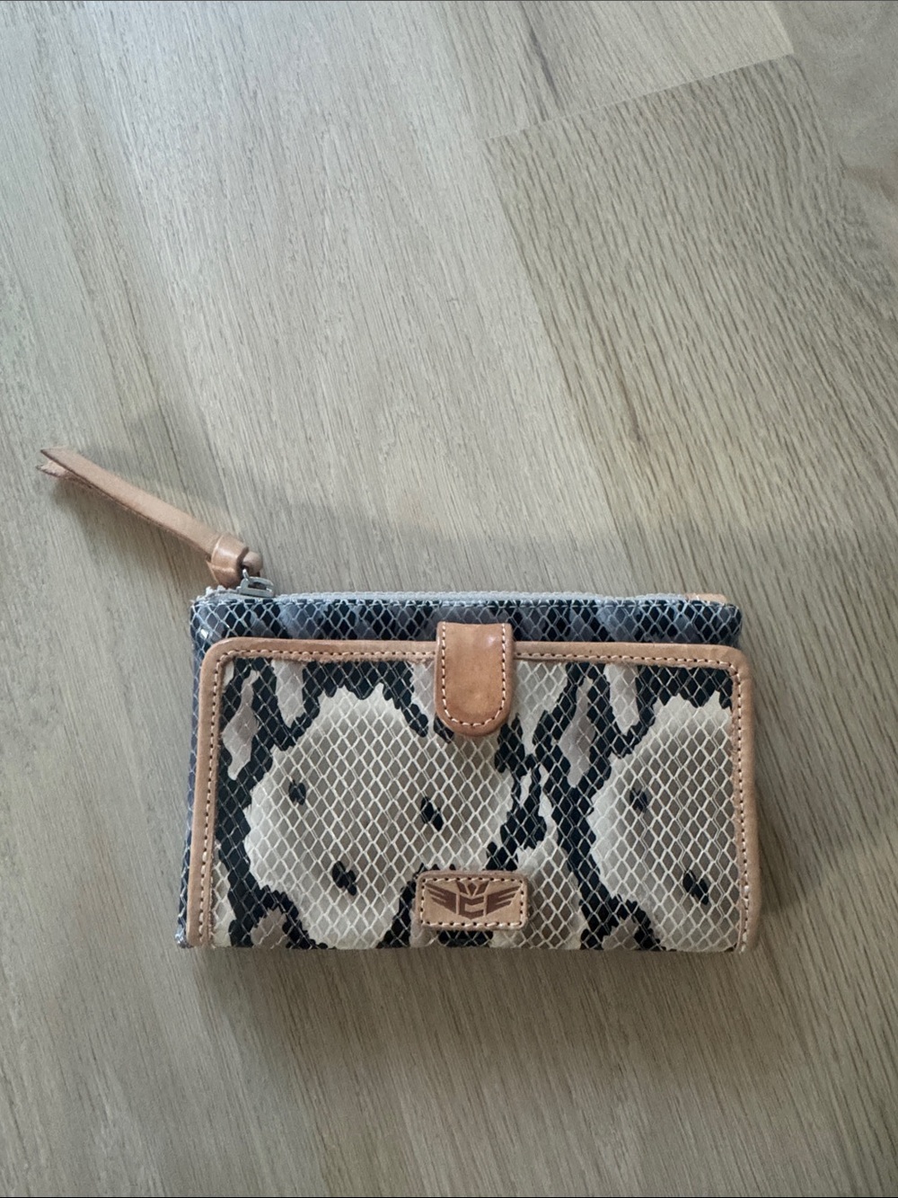 Consuela Snake-Print Wristlet Wallet rare designer find! Austin designer